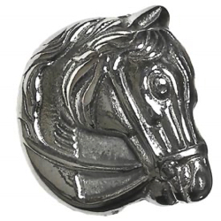 1-1 Face designs - Horse - White metal -  Realistic (1-1/4")